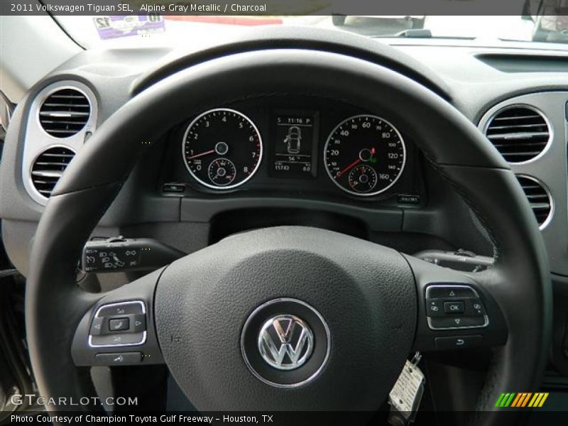 Alpine Gray Metallic / Charcoal 2011 Volkswagen Tiguan SEL