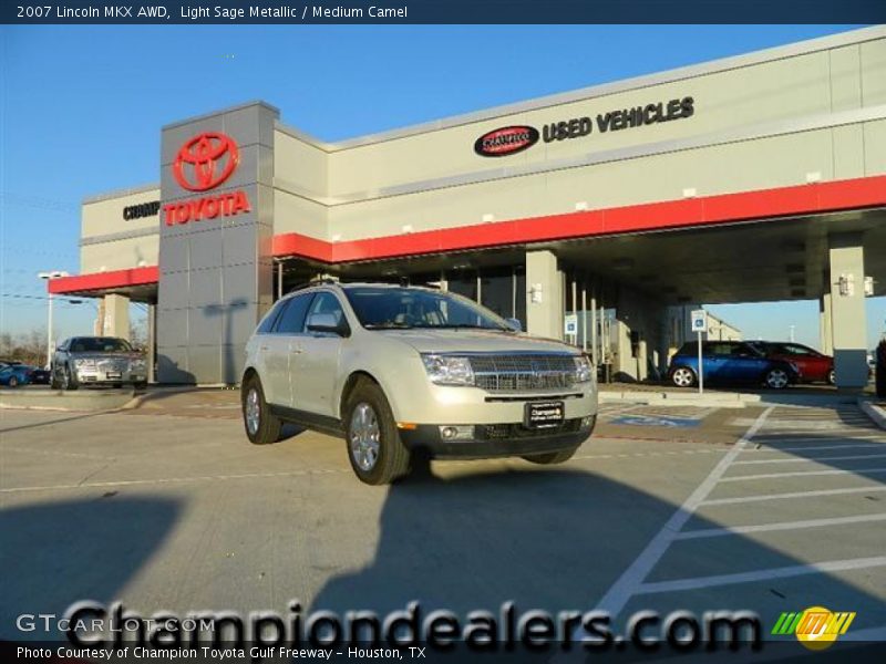 Light Sage Metallic / Medium Camel 2007 Lincoln MKX AWD