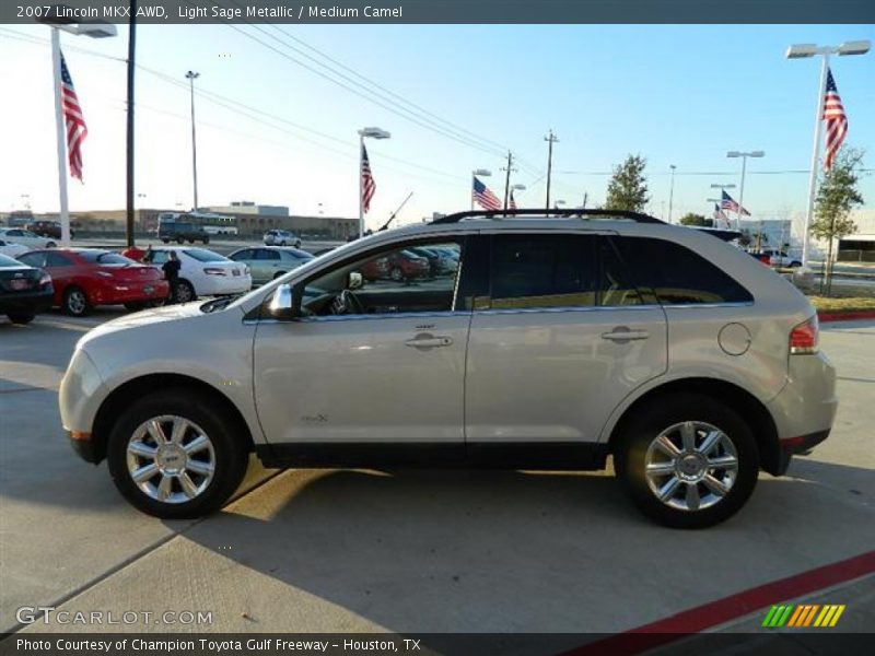 Light Sage Metallic / Medium Camel 2007 Lincoln MKX AWD