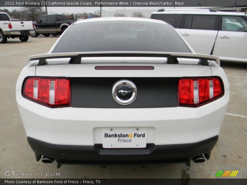 Performance White / Charcoal Black/Carbon Black 2012 Ford Mustang C/S California Special Coupe