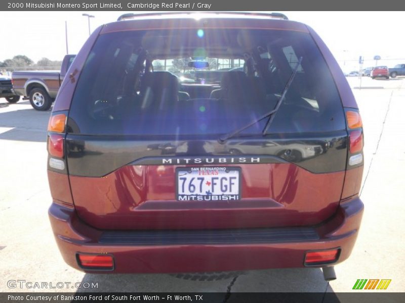 Cambridge Red Pearl / Gray 2000 Mitsubishi Montero Sport Limited