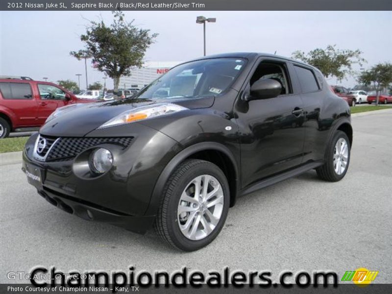 Sapphire Black / Black/Red Leather/Silver Trim 2012 Nissan Juke SL