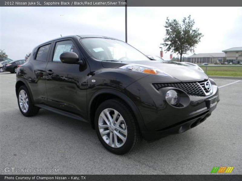 Sapphire Black / Black/Red Leather/Silver Trim 2012 Nissan Juke SL