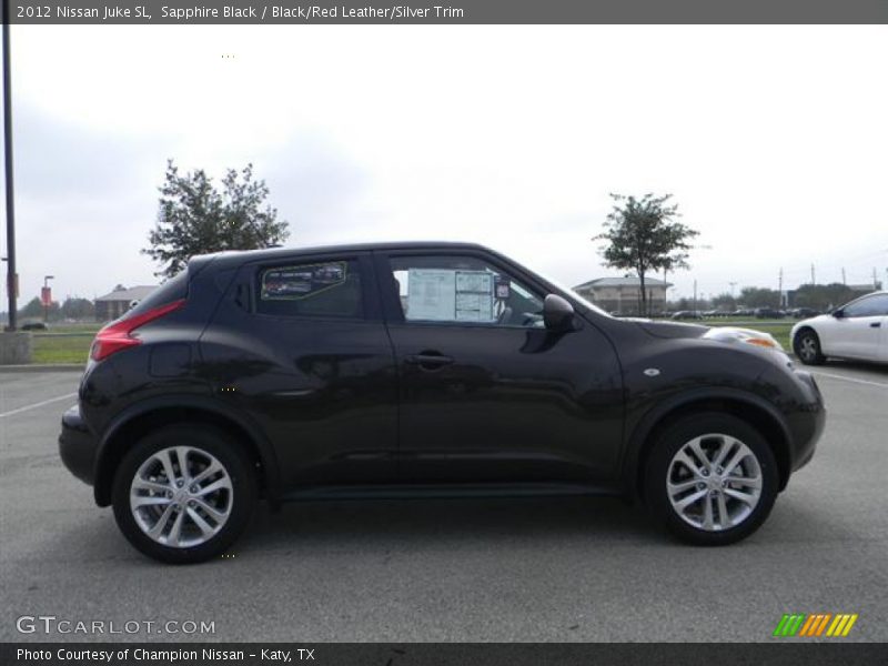 Sapphire Black / Black/Red Leather/Silver Trim 2012 Nissan Juke SL