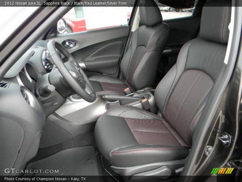 Sapphire Black / Black/Red Leather/Silver Trim 2012 Nissan Juke SL