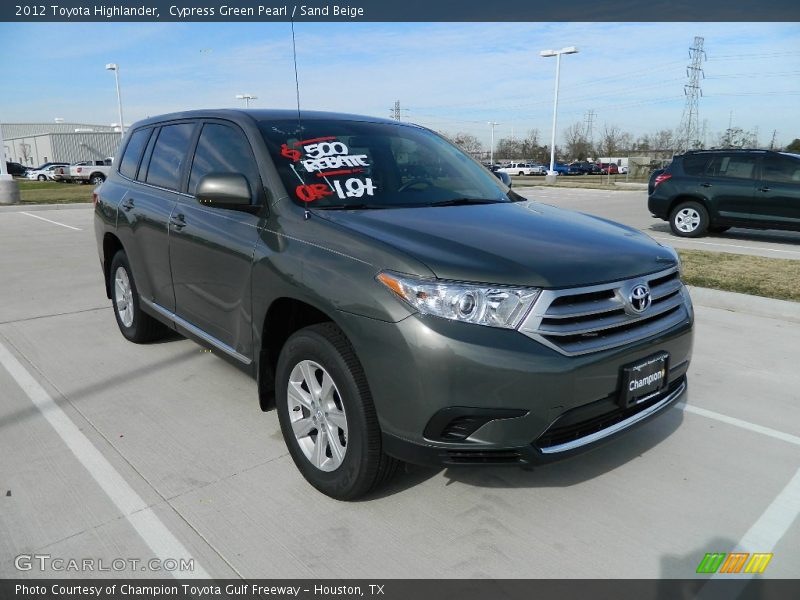 Cypress Green Pearl / Sand Beige 2012 Toyota Highlander