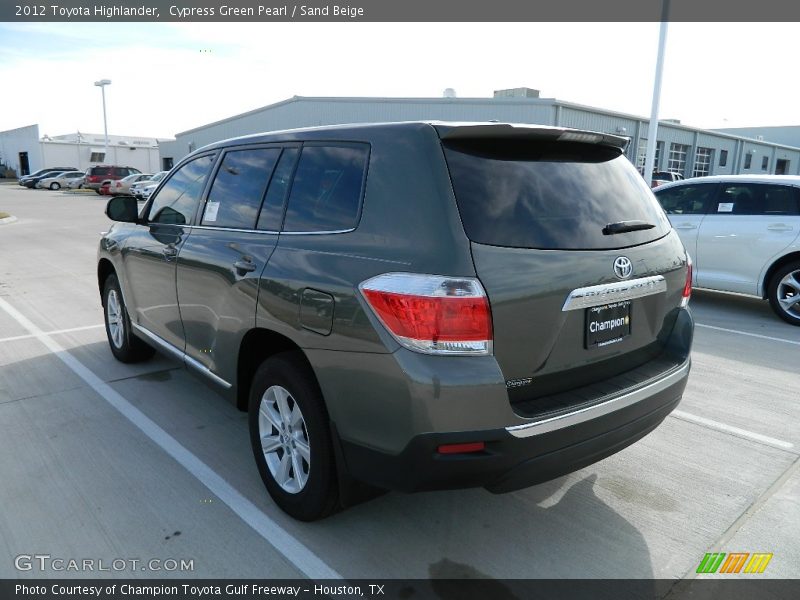Cypress Green Pearl / Sand Beige 2012 Toyota Highlander