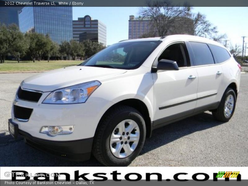 White / Ebony 2012 Chevrolet Traverse LS
