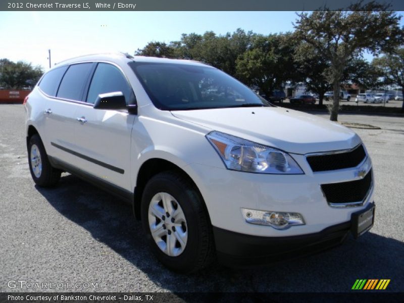 White / Ebony 2012 Chevrolet Traverse LS