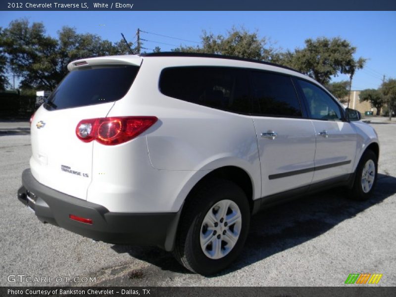 White / Ebony 2012 Chevrolet Traverse LS