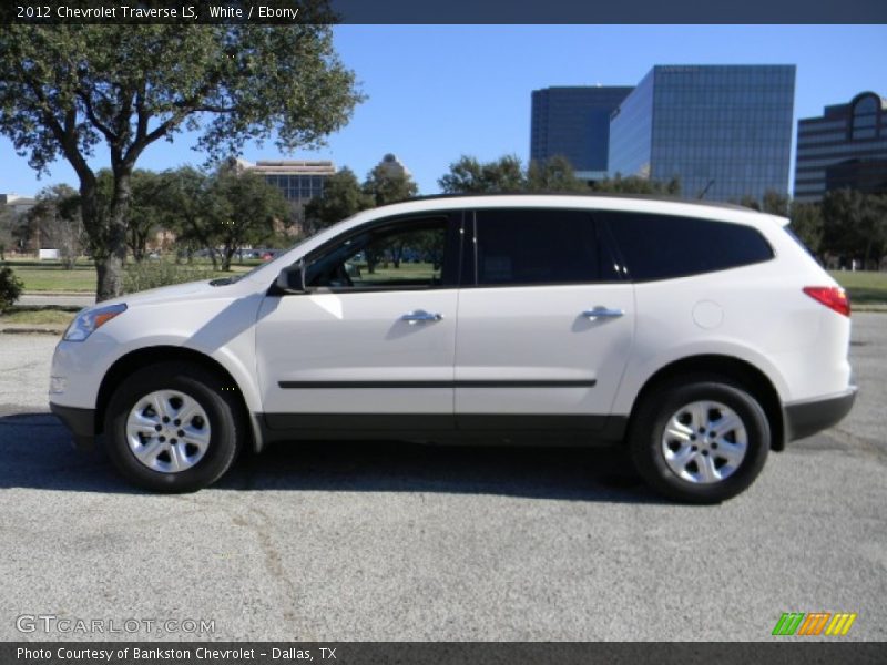 White / Ebony 2012 Chevrolet Traverse LS