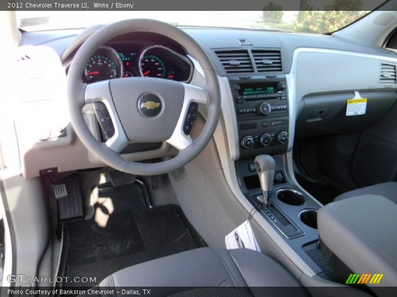 White / Ebony 2012 Chevrolet Traverse LS
