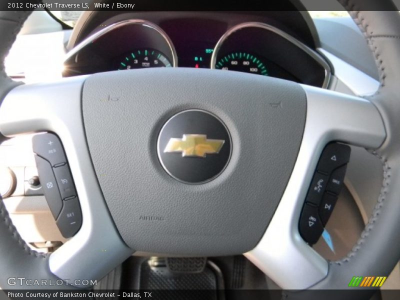 White / Ebony 2012 Chevrolet Traverse LS