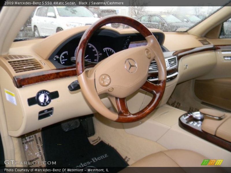 Black / Savanna/Cashmere 2009 Mercedes-Benz S 550 4Matic Sedan