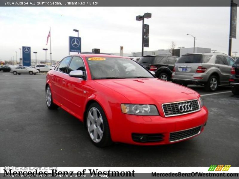 Brilliant Red / Black 2004 Audi S4 4.2 quattro Sedan