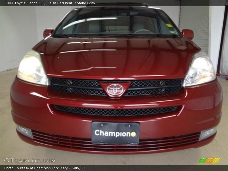 Salsa Red Pearl / Stone Gray 2004 Toyota Sienna XLE
