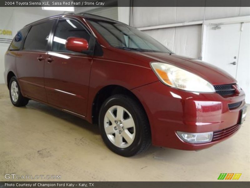 Salsa Red Pearl / Stone Gray 2004 Toyota Sienna XLE
