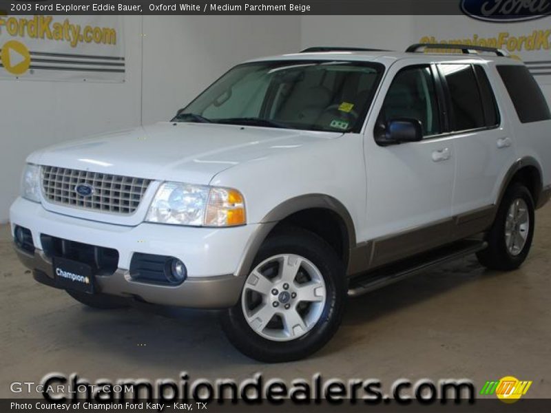 Oxford White / Medium Parchment Beige 2003 Ford Explorer Eddie Bauer