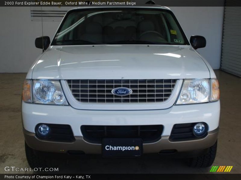 Oxford White / Medium Parchment Beige 2003 Ford Explorer Eddie Bauer