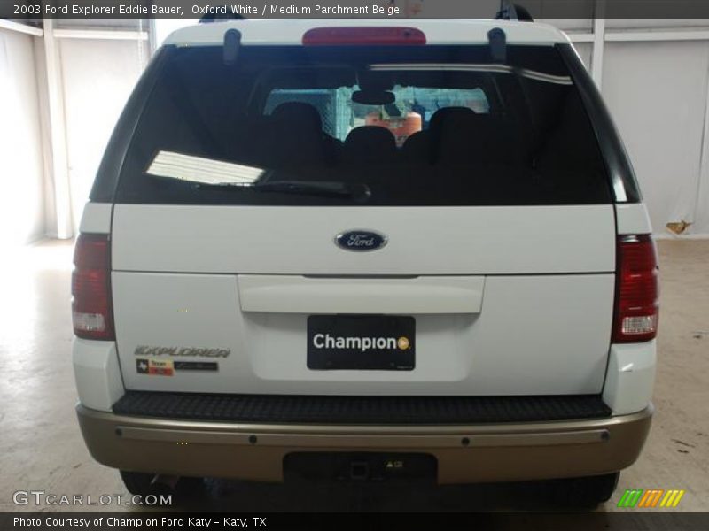 Oxford White / Medium Parchment Beige 2003 Ford Explorer Eddie Bauer