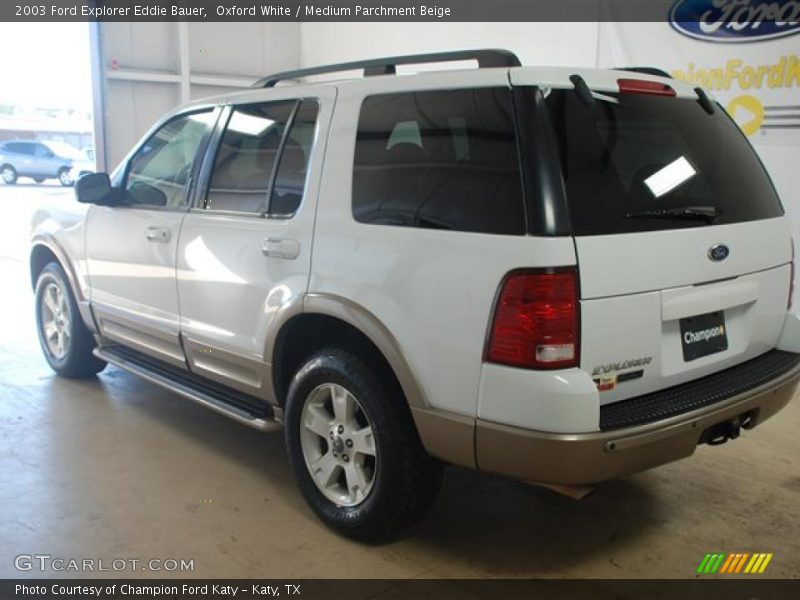 Oxford White / Medium Parchment Beige 2003 Ford Explorer Eddie Bauer