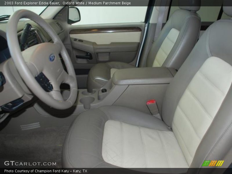 Oxford White / Medium Parchment Beige 2003 Ford Explorer Eddie Bauer