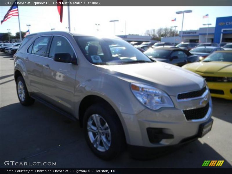 Gold Mist Metallic / Jet Black 2012 Chevrolet Equinox LS
