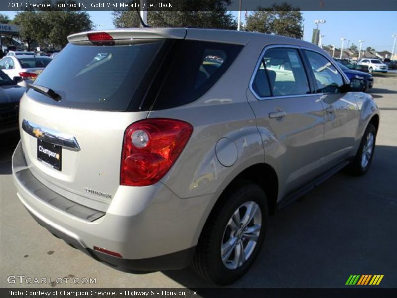 Gold Mist Metallic / Jet Black 2012 Chevrolet Equinox LS