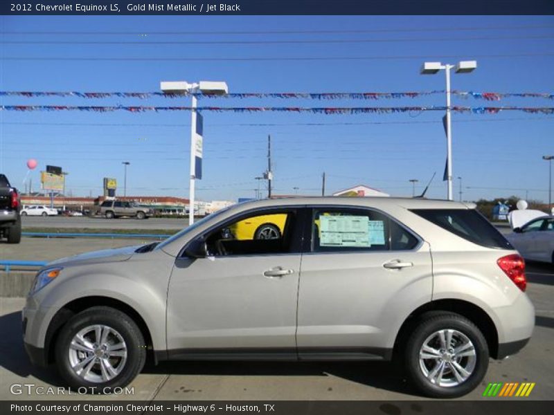 Gold Mist Metallic / Jet Black 2012 Chevrolet Equinox LS