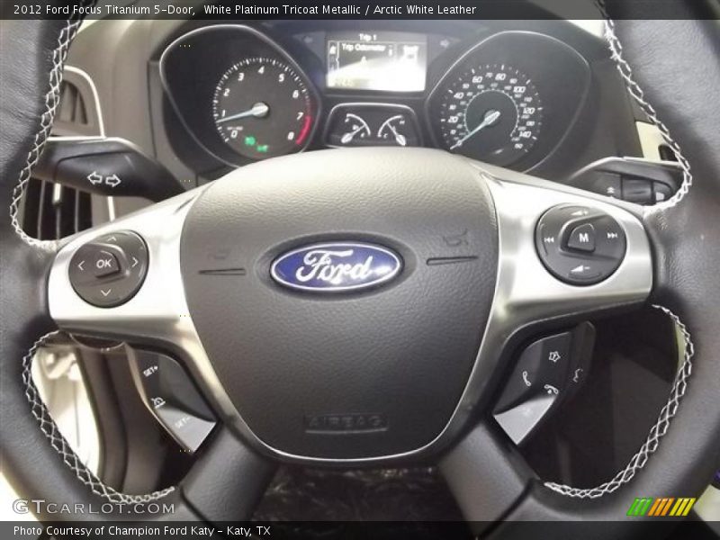 White Platinum Tricoat Metallic / Arctic White Leather 2012 Ford Focus Titanium 5-Door