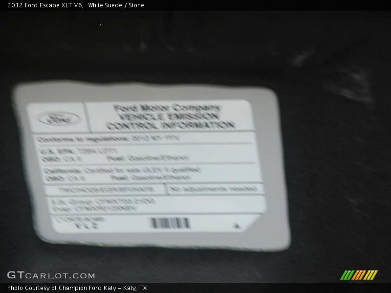 White Suede / Stone 2012 Ford Escape XLT V6