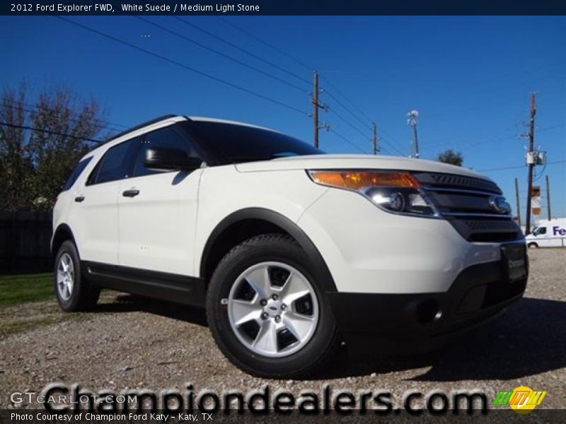 White Suede / Medium Light Stone 2012 Ford Explorer FWD