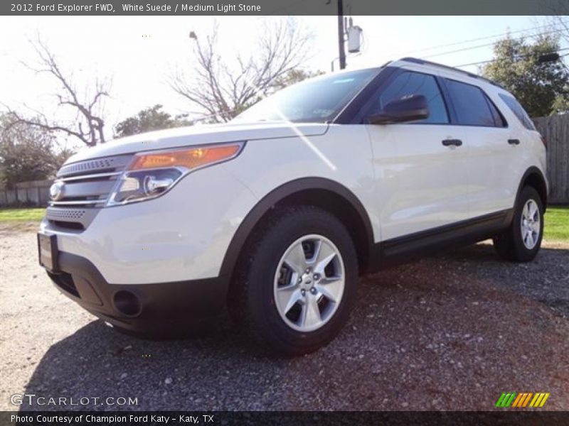 White Suede / Medium Light Stone 2012 Ford Explorer FWD