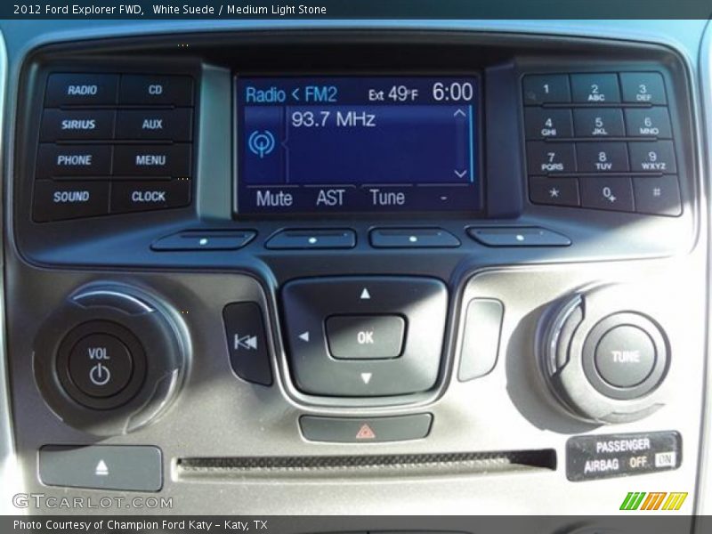 White Suede / Medium Light Stone 2012 Ford Explorer FWD