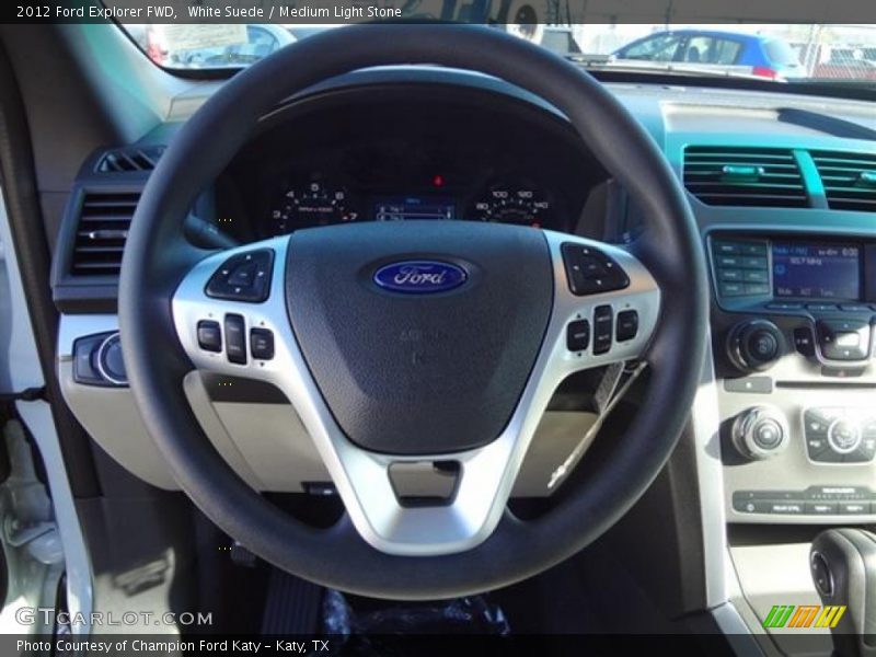 White Suede / Medium Light Stone 2012 Ford Explorer FWD