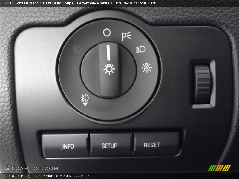 Controls of 2012 Mustang GT Premium Coupe