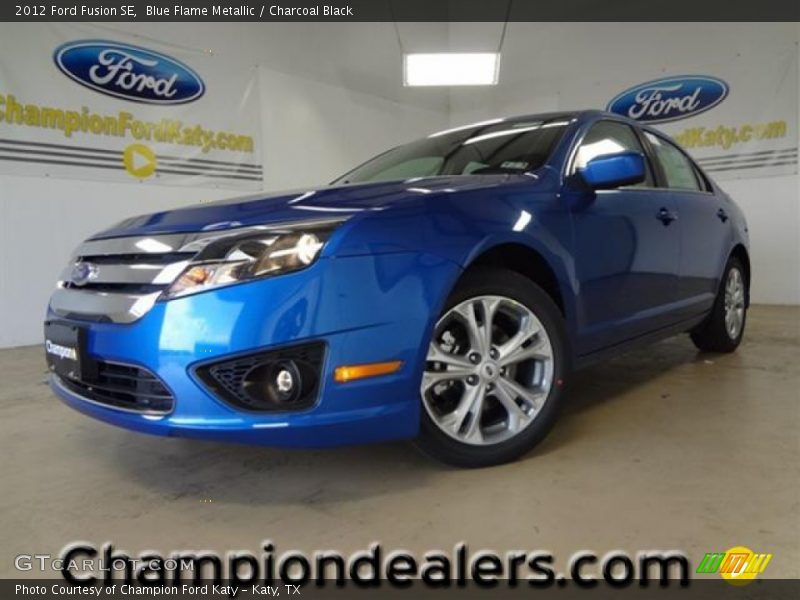 Blue Flame Metallic / Charcoal Black 2012 Ford Fusion SE
