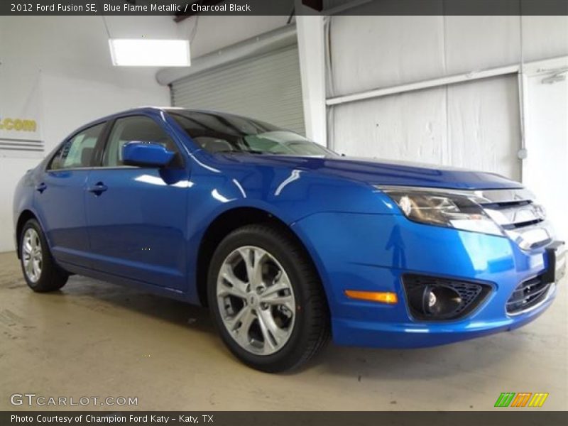 Blue Flame Metallic / Charcoal Black 2012 Ford Fusion SE