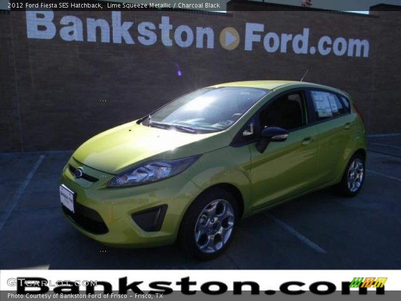 Lime Squeeze Metallic / Charcoal Black 2012 Ford Fiesta SES Hatchback