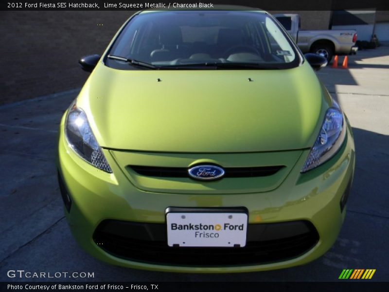 Lime Squeeze Metallic / Charcoal Black 2012 Ford Fiesta SES Hatchback