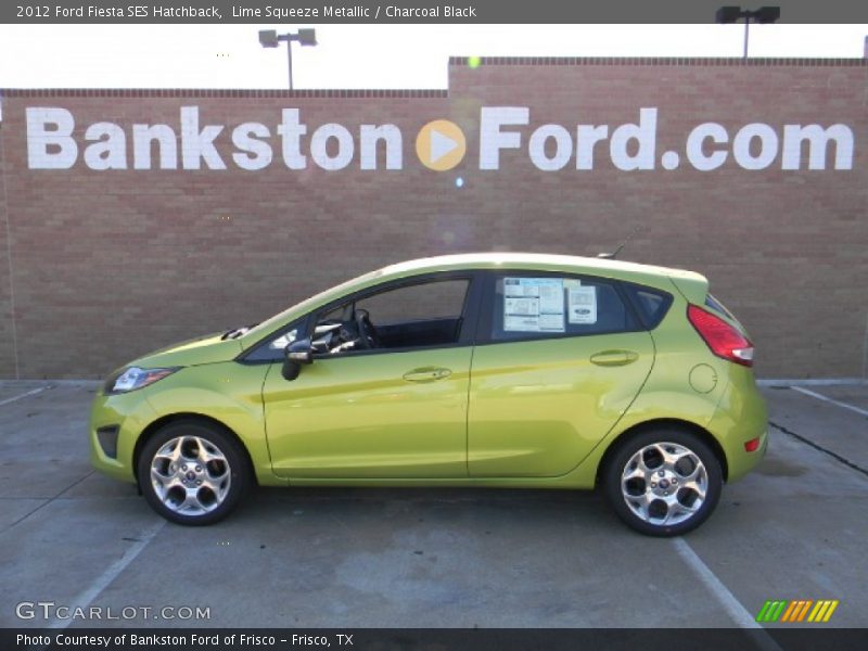 Lime Squeeze Metallic / Charcoal Black 2012 Ford Fiesta SES Hatchback