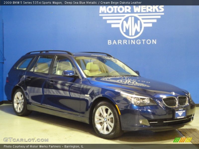 Deep Sea Blue Metallic / Cream Beige Dakota Leather 2009 BMW 5 Series 535xi Sports Wagon