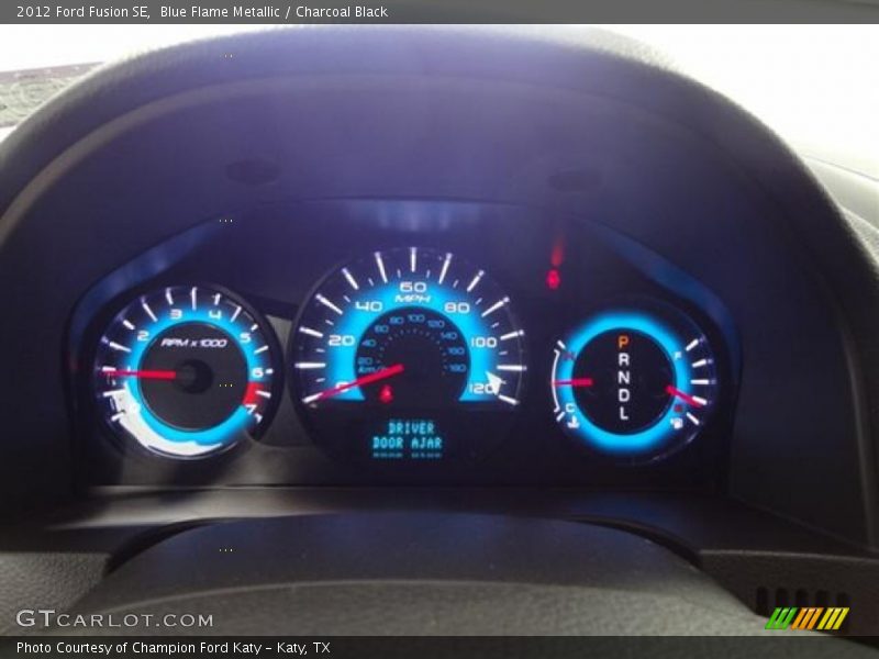 Blue Flame Metallic / Charcoal Black 2012 Ford Fusion SE