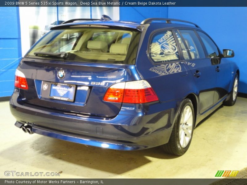 Deep Sea Blue Metallic / Cream Beige Dakota Leather 2009 BMW 5 Series 535xi Sports Wagon