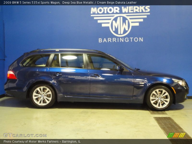 Deep Sea Blue Metallic / Cream Beige Dakota Leather 2009 BMW 5 Series 535xi Sports Wagon
