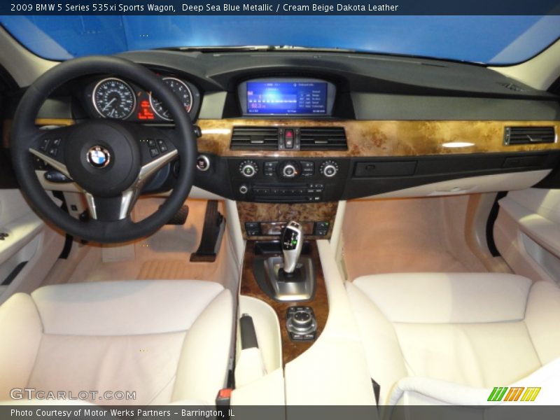 Deep Sea Blue Metallic / Cream Beige Dakota Leather 2009 BMW 5 Series 535xi Sports Wagon
