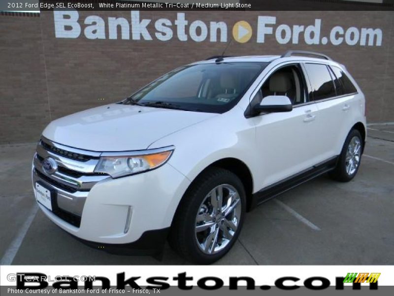 White Platinum Metallic Tri-Coat / Medium Light Stone 2012 Ford Edge SEL EcoBoost