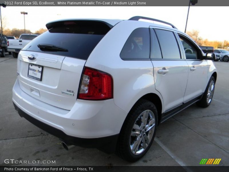 White Platinum Metallic Tri-Coat / Medium Light Stone 2012 Ford Edge SEL EcoBoost