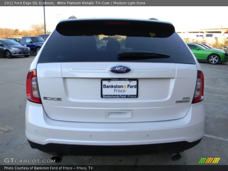 White Platinum Metallic Tri-Coat / Medium Light Stone 2012 Ford Edge SEL EcoBoost