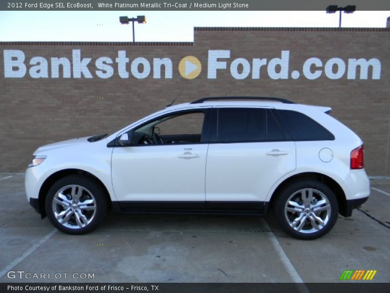 White Platinum Metallic Tri-Coat / Medium Light Stone 2012 Ford Edge SEL EcoBoost